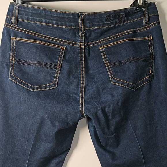 Indigo Rein Dark Wash Skinny Women's Jeans Size 11 Midrise Stretch Cotton Blend - Picture 3 of 13